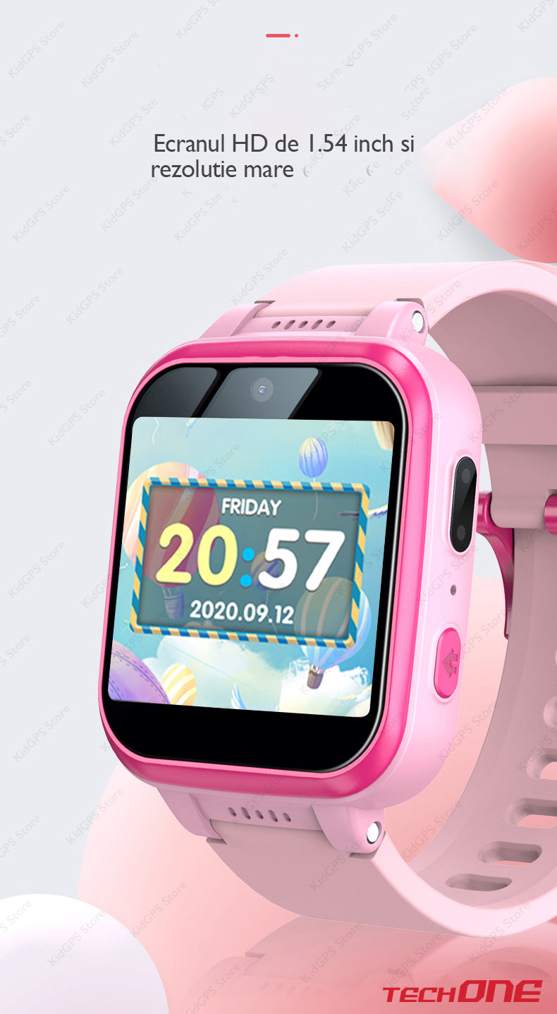 Ceas smartwatch copii Techone Y90, Roz Ceas smartwatch copii Techone Y90, Roz